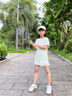 OVE女童運動速干套裝夏季2025新款兒童跑步羽毛球訓(xùn)練服冰絲短袖短褲 18530白色+19146綠色 150 曬單實拍圖