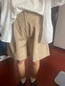庫恩瑪維（KUHNMARVIN）【多色可選】休閑通勤短褲女2025年夏新款顯瘦直筒五分褲K37102 卡其 L 曬單實(shí)拍圖