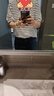 子牧棉麻2025夏裝 女百搭條紋T恤簡約燈籠袖套頭圓領(lǐng)小清新短袖上衣1139 黑條紋 L (建議115-130斤) 曬單實(shí)拍圖