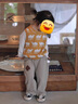 white wheat兒童2025春秋新款坎肩滿印純棉男女童秋季新品休閑馬甲 姜黃 100 曬單實(shí)拍圖
