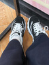 斯凱奇（Skechers）奧利奧熊貓鞋丨老爹鞋女經(jīng)典黑白復(fù)古春夏輕便潮流增高運動休閑鞋 【女款】黑色/白-BKW 37.5 曬單實拍圖