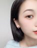 Jay紅色耳釘高級感耳環(huán)女耳飾耳夾無(wú)耳洞七夕情人節禮物送女友 瑪瑙耳釘（帶證書(shū)） 曬單實(shí)拍圖