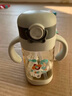 ANDYBABY兒童水杯吸管式奶瓶嬰兒鴨嘴喝水喝奶大童學(xué)飲杯ppsu1歲一2手3柄 綠色【背帶+直管+吸嘴*2】 300ml 曬單實(shí)拍圖