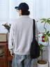 Teenie Weenie Men小熊男裝休閑寬松380g毛圈翻領(lǐng)拉鏈套頭衛(wèi)衣 中灰 L 曬單實拍圖