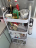 全品屋小推車置物架可移動落地收納架家用零食廚房多層碳鋼帶輪架子肆白 曬單實拍圖