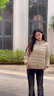 雅鹿輕薄羽絨服女短款2025秋冬新款休閑連帽內(nèi)搭疊穿保暖防寒外套 米白 S 建議80-90斤 曬單實(shí)拍圖