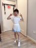 小豬彼特女童套裝夏季POLO背心網(wǎng)球服兒童涼感速干半身裙女大童訓(xùn)練運(yùn)動(dòng)服 6125藍(lán)色 120 cm 曬單實(shí)拍圖