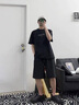 啄木鳥冰絲短褲男休閑五分短褲夏季薄款透氣速干彈力男士外穿跑步運(yùn)動褲 黑色+灰色【2條裝】 XL 曬單實拍圖