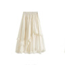西町村屋（SETIROM）肌理感不規則擺裙女裝夏季新款法式長(cháng)款半身裙XHAB10721 米白 均碼 曬單實(shí)拍圖