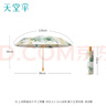 天堂傘雙層加厚黑膠防曬防紫外線遮陽(yáng)傘太陽(yáng)傘折疊晴雨兩用傘男女士款 翠影-雙層-三折款（金色傘架） 曬單實(shí)拍圖