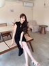 蔻伊婭（Kouyiya）品牌女裝新品旗袍連衣裙女2025新款復(fù)古長(zhǎng)裙女包臀裙開(kāi)叉黑色裙子 黑色 M 曬單實(shí)拍圖