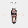 蔻馳（COACH）女士女鞋經(jīng)典標志提花織物L(fēng)EAH樂(lè )福鞋時(shí)尚輕奢鞋子 可可色/黑色 38.5 曬單實(shí)拍圖