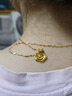 中國黃金（CHINA GOLD）黃金素鏈足金瓦片鏈項鏈百搭鎖骨鏈配鏈生日禮物女情人節(jié)禮物 約1.13g 曬單實拍圖
