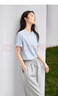 對(duì)白【涼感多巴胺】純色圓領(lǐng)短袖t恤女2024夏季新款正肩打底上衣 遠(yuǎn)山藍(lán) M 曬單實(shí)拍圖