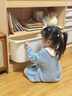 幼歌（YOUGE）嬰幼兒2025秋季新款花邊娃娃領(lǐng)連衣裙純棉森系柔軟裙子 藍色 100 cm 曬單實拍圖