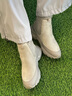 TOD'S【七夕禮物】官方2025早秋新品女士皮革拼針織面料女靴 灰色 36.5 曬單實(shí)拍圖