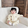 G. DUCKKIDS新生嬰兒衣服開春外出服男寶寶春裝針織連體衣嬰幼兒毛衣嬰童哈衣 寶寶單層爬服 66cm (建議5-14斤) 曬單實(shí)拍圖