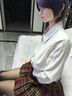 蘿美醬jk制服原創(chuàng)純欲風(fēng)夏季辣妹性感套裝學(xué)院風(fēng)女超短JK百褶裙收腰顯瘦 收腰白襯衫+小山楂42cm+結(jié)+胸牌 L 【建議105-115斤】 曬單實(shí)拍圖