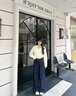 茵曼休閑條紋拼接闊腿褲2025秋季女裝新款百搭松緊高腰寬松長(zhǎng)褲  深藍(lán)色 S 曬單實(shí)拍圖