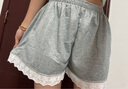 沂懿灰色短褲夏季女運動(dòng)休閑褲外穿辣妹寬松褲子顯腿長(cháng)慵懶風(fēng)顯瘦薄款 蕾絲花邊闊腿短褲【灰色】 XL 【建議110-125斤】 曬單實(shí)拍圖