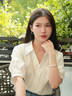 何佳功襯衫女短袖2025年夏季新款襯衣法式小眾設計感氣質(zhì)顯瘦V領(lǐng)上衣 白色（短袖） L 【建議120-134斤】 曬單實(shí)拍圖