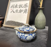 逸品春秋仿宋汝窯元青花寶瓶陶瓷手抓壺帶蓋防燙手泡茶壺功夫茶具泡茶器 仿宋汝窯·元青花·手抓寶瓶 曬單實(shí)拍圖