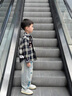 G.DUCKKIDS兒童裝男童春裝襯衫外套春秋款2025新款中大童春季男孩格子襯衣潮 黑色 160 cm 曬單實(shí)拍圖