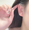 彩萊婭韓版甜美999純銀蝴蝶結耳釘女百搭可愛(ài)足銀養耳洞耳飾新款耳環(huán)女 999純銀蝴蝶結耳釘 足銀(約7*6mm) 曬單實(shí)拍圖