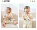 貝肽斯嬰兒衣服連體衣夏季薄款透氣短袖新生兒寶寶竹棉紗布睡衣 冰檸之夏【2.0升級雙系帶】 80cm 曬單實(shí)拍圖