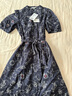 哈吉斯（HAZZYS）女裝 夏款女士立領(lǐng)印花短袖連衣裙女AQWSC0BBC08 藏青色NV L (165/88A 40) 曬單實(shí)拍圖