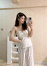 眺德高印花吊帶三件套睡衣女夏秋新款可外穿睡衣帶胸墊甜美家居服套裝 碎花三件套 M （建議80-100斤） 曬單實(shí)拍圖