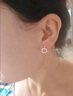 ICESTRELLA18圓形滿(mǎn)鉆環(huán)鑲耳釘純銀莫桑石女可愛(ài)網(wǎng)紅耳環(huán)洗澡不掉色 銀色 曬單實(shí)拍圖