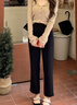 皮爾卡丹媽媽褲子2026春秋新款休閑褲女直筒高腰大碼中老年女褲彈力松緊腰 黑色夏款長(cháng)褲 28 碼/腰圍2尺1/體重95-105斤 曬單實(shí)拍圖