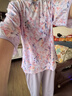 銅牛汗布印花圓領(lǐng)七分袖中式女套春夏家居套裝女 曬單實(shí)拍圖