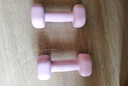 樂系小啞鈴女士家用鐵練手臂塑形直肩健身浸塑亞鈴 柔霧粉2kg*2只 曬單實(shí)拍圖