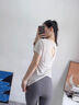 亮浸浸瑜伽服罩衫女運動(dòng)美背短袖跑步寬松速干透氣竹節紗健身服上衣夏季 白蛋白 M 曬單實(shí)拍圖