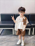 G.DUCKKIDS小黃鴨童裝男童秋裝套裝新款兒童衣服寶寶刺繡小狗外套休閑三件套 黃色 90 建議1~2歲【 80-90cm】cm 曬單實拍圖