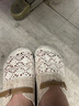 百搭刺繡包頭半拖鞋女2025年夏季鏤空網(wǎng)鞋外穿平底涼拖一腳蹬拖鞋 米白色 39 曬單實拍圖
