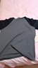 皮爾卡丹（pierre cardin）廣州十三行高品質(zhì)時(shí)尚純棉恤女夏季韓版寬松撞色短袖休閑上衣針織 灰撞黑袖(金愛心) L 建議110-125斤 曬單實(shí)拍圖