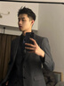 休塔【抗皺易打理】深灰色西服男套裝商務(wù)休閑英倫風(fēng)新郎結(jié)婚禮服正裝 深灰色【單西】外套 L 【48A】 曬單實(shí)拍圖