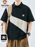 大嘴猴（paul frank）短袖t恤男春夏季休閑POLO衫男士翻領(lǐng)寬松上衣男裝 黑色 L  曬單實拍圖