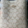 蔻馳（COACH）【官方授權店】奢侈品女包單肩斜挎手提包老花水桶包送女友禮物 CA582IMDQC卡其配白色 曬單實(shí)拍圖
