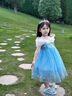 G.DUCKKIDS小黃鴨童裝愛莎公主裙女童裙子夏季冰雪奇緣艾莎禮服主持人演出服 裙子 110 尺碼4~5歲【100-110cm】cm 曬單實拍圖