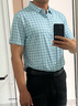 CEO雅戈?duì)柹ＰQ絲短袖襯衫男夏季薄款商務(wù)休閑高端抗皺免燙格子男襯衣 8626-綠格[短袖款] XL 180[建議140-160斤] 曬單實(shí)拍圖