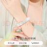 老鳳祥天山翠玉手鐲女士玉鐲子飾品七夕情人節(jié)媽媽生日禮物女友老婆 【中翠經(jīng)典】飄花顏色數(shù)量適中 56圈口95-105斤 曬單實拍圖