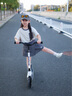 邁多米青少年滑板車成人代步車校園兩輪可折疊二輪城市防摔上班 k-9高雅白【適合身高1.2-1.7m】 曬單實拍圖