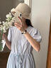MMOPTOP卷邊仿亞麻漁夫帽女夏季遮陽帽大頭圍防曬帽薄款透氣盆帽子 曬單實拍圖