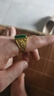 9純真沙金戒指男款馬到成功碧綠戒指男士霸氣大沙金扳指開(kāi)口 大方翡翠綠戒15.8克 曬單實(shí)拍圖