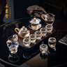 石茗堂水晶玻璃金箔輕奢中式蓋碗整套功夫茶具高端家用辦公節(jié)日送禮禮盒 水晶玻璃茶具套裝13頭帶茶盤 曬單實拍圖
