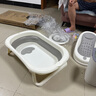 iuu嬰兒洗澡盆兒童浴盆大號寶寶可折疊可坐可躺浴架臉盆套餐 【北歐灰】浴盆+可調(diào)節(jié)浴架+臉盆 材質(zhì)：食品級PP原料，無添加回料 曬單實(shí)拍圖